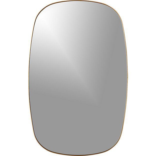 CB2无限黄铜长方形墙镜