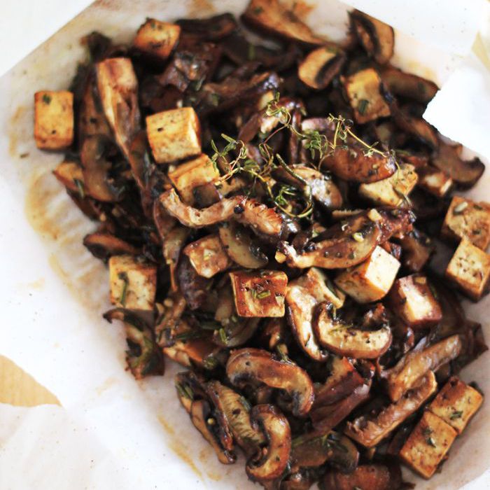 酮烤盘食谱 - 蘑菇和豆腐EN Papillote