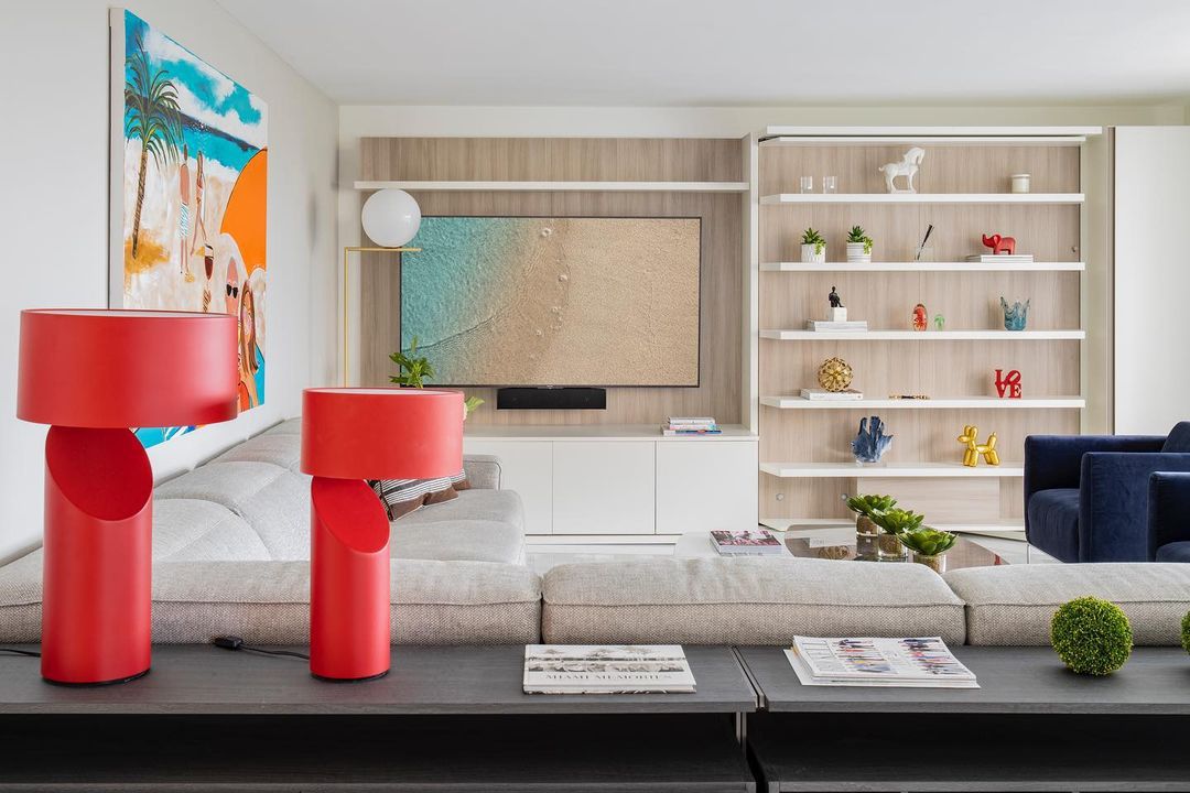 明亮的罂粟花客厅