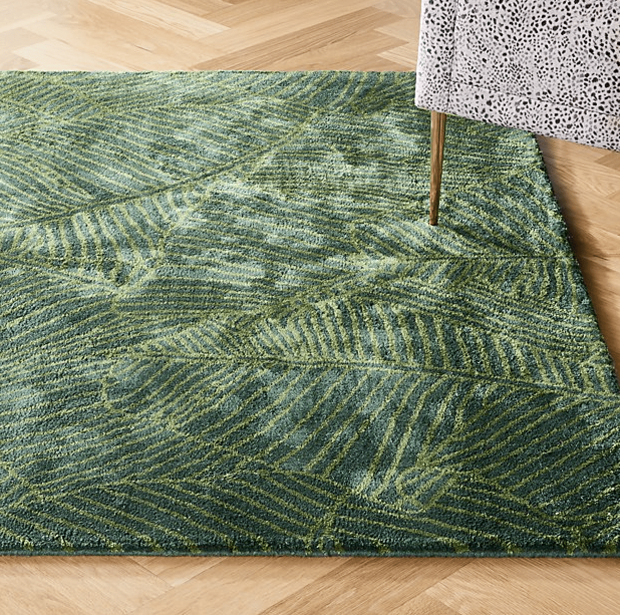 cb2棕榈叶地毯布鲁克