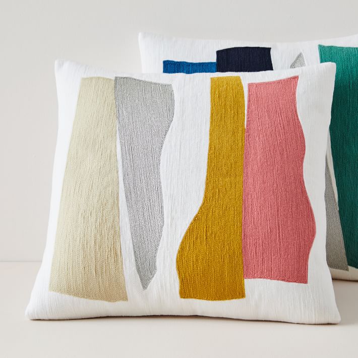 西榆折线波浪剪纸枕套