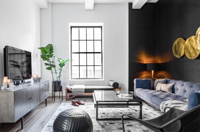 客厅配色方案 - 黑色