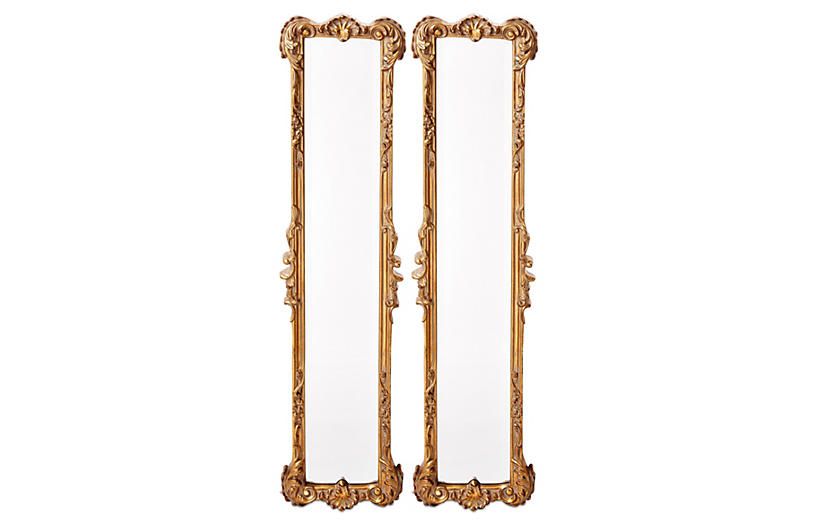 一对骨瘦如柴，兼收并蓄，金箔超大镜子的。