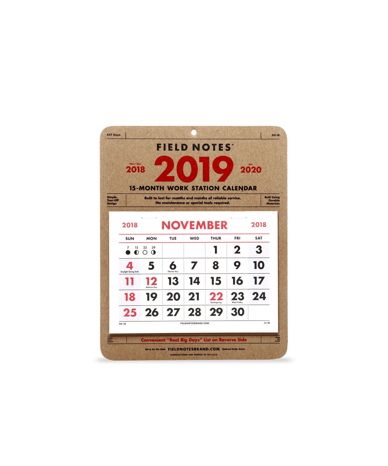 现场记录15个月的工作站日历