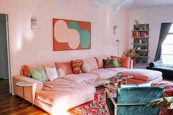 粉红色的客厅