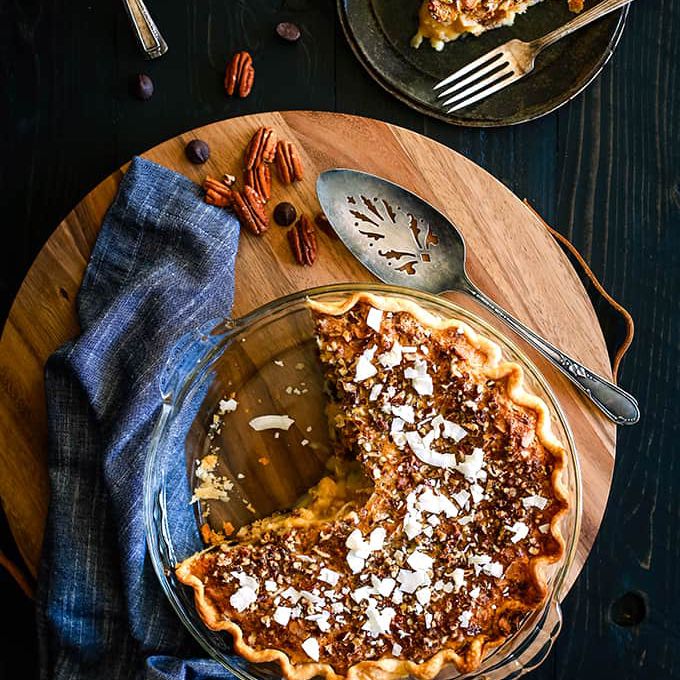 巧克力山核桃椰子蛋黄派