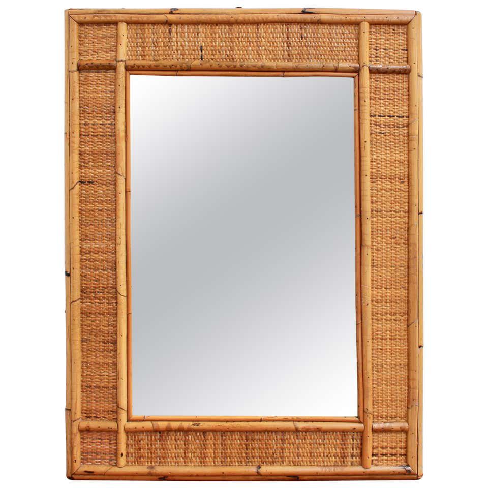 到本世纪中叶意大利柳条和藤墙镜，大约1960