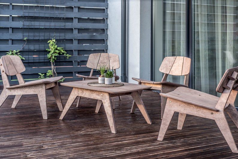 套四个休息室椅子和桌/咖啡桌集合