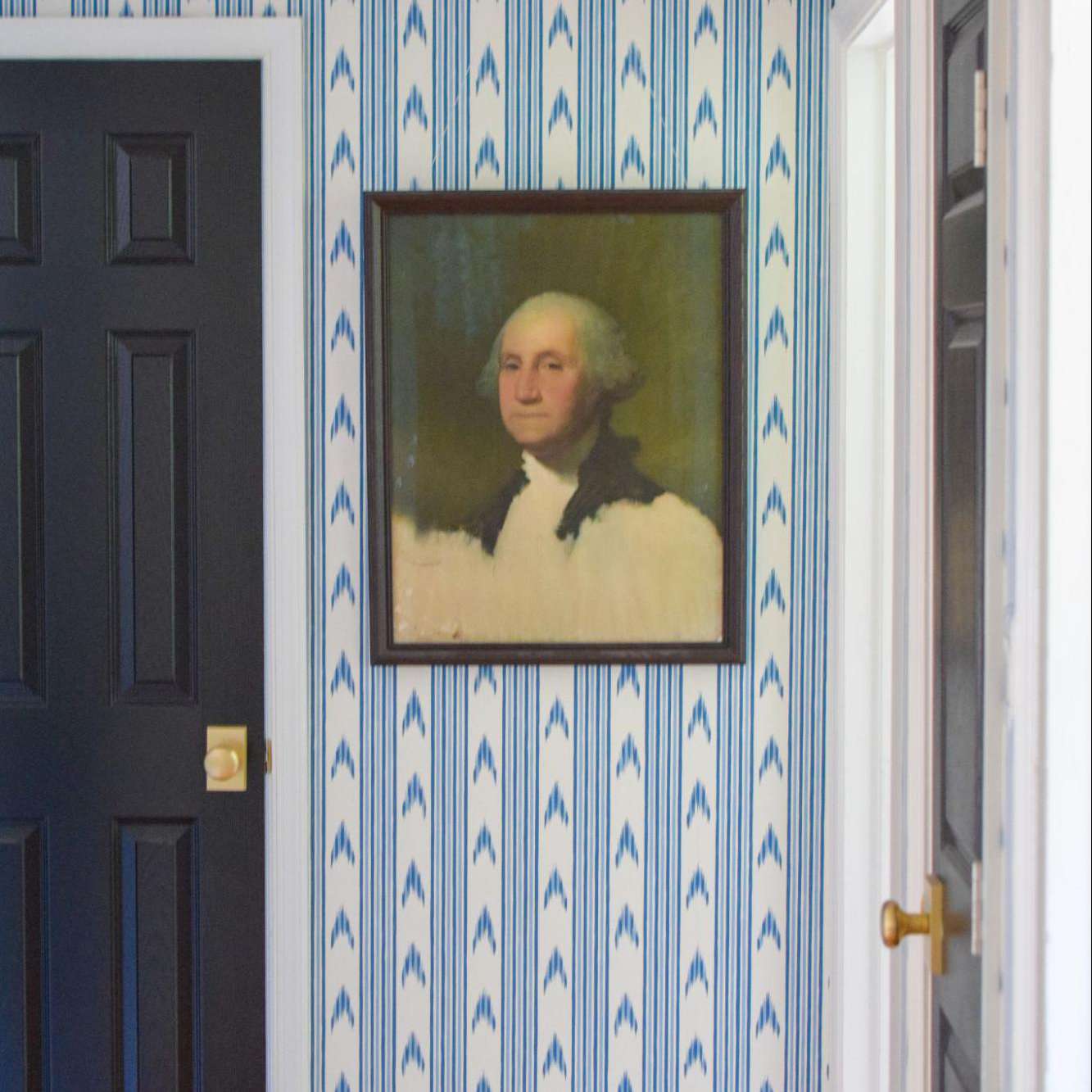 乔治华盛顿葡萄酒印刷品墙壁上的。