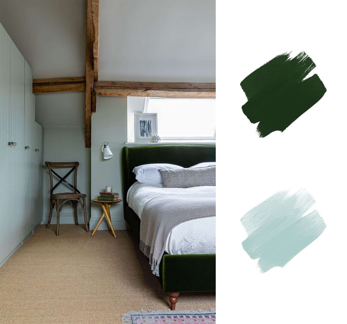 最佳室内颜色方案 - 翡翠绿色和浅蓝色