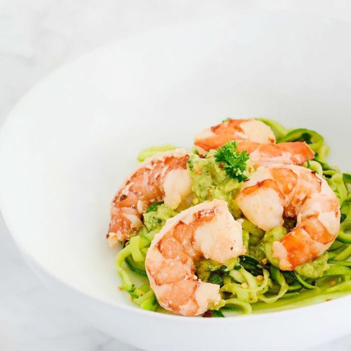 西葫芦面条虾挪威海蜇虾鳄梨酱