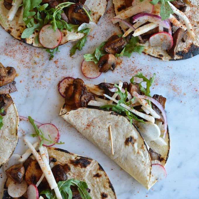 素食墨西哥辣椒蘑菇玉米饼