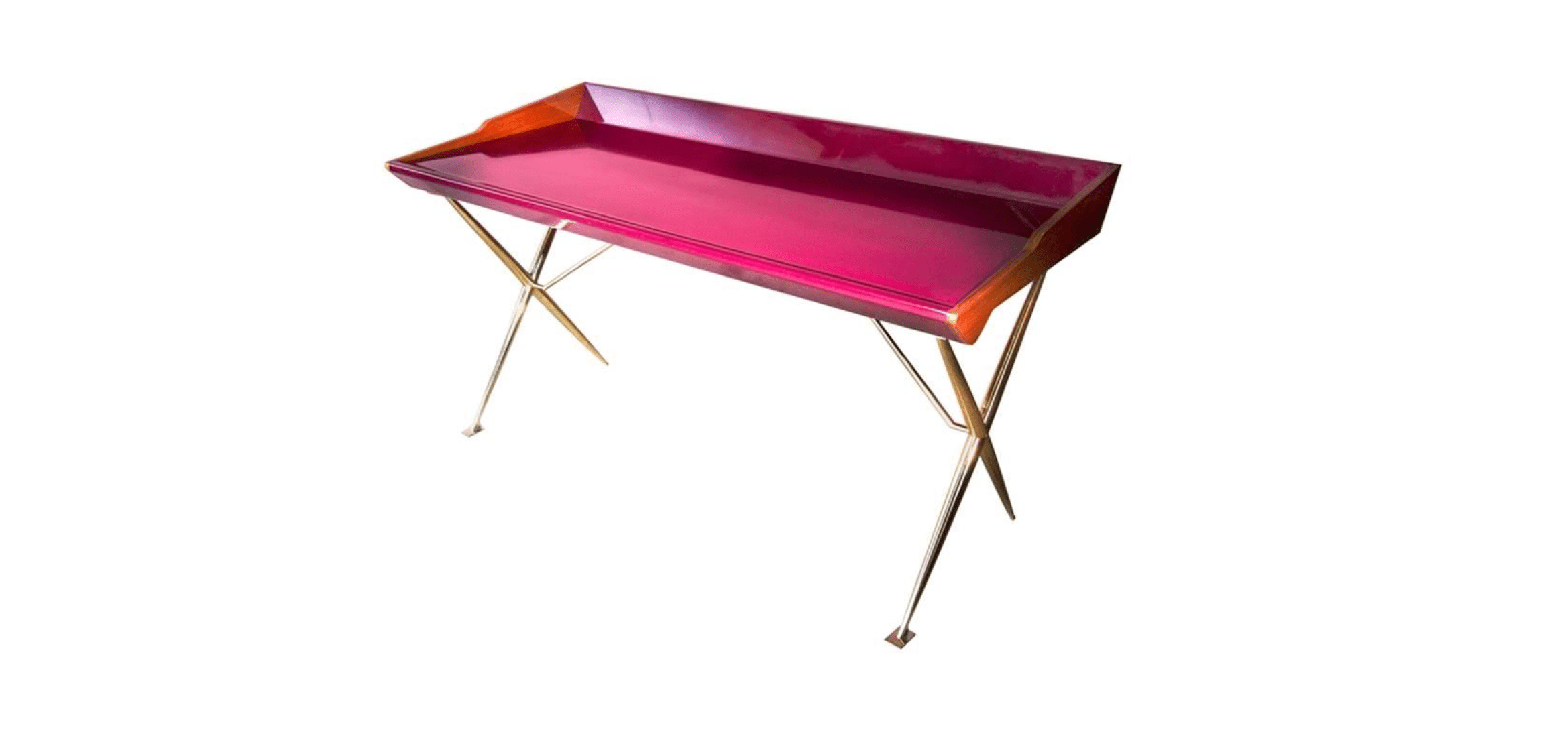 到本世纪中叶启发漆木古色古香的黄铜欧洲写字台