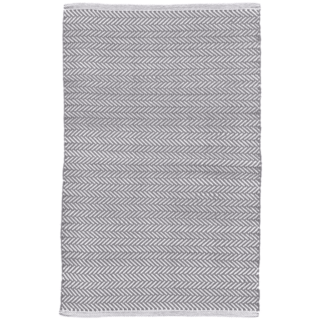Dash and Albert Herringbone Gray Indoor/Outdoor Area Rug