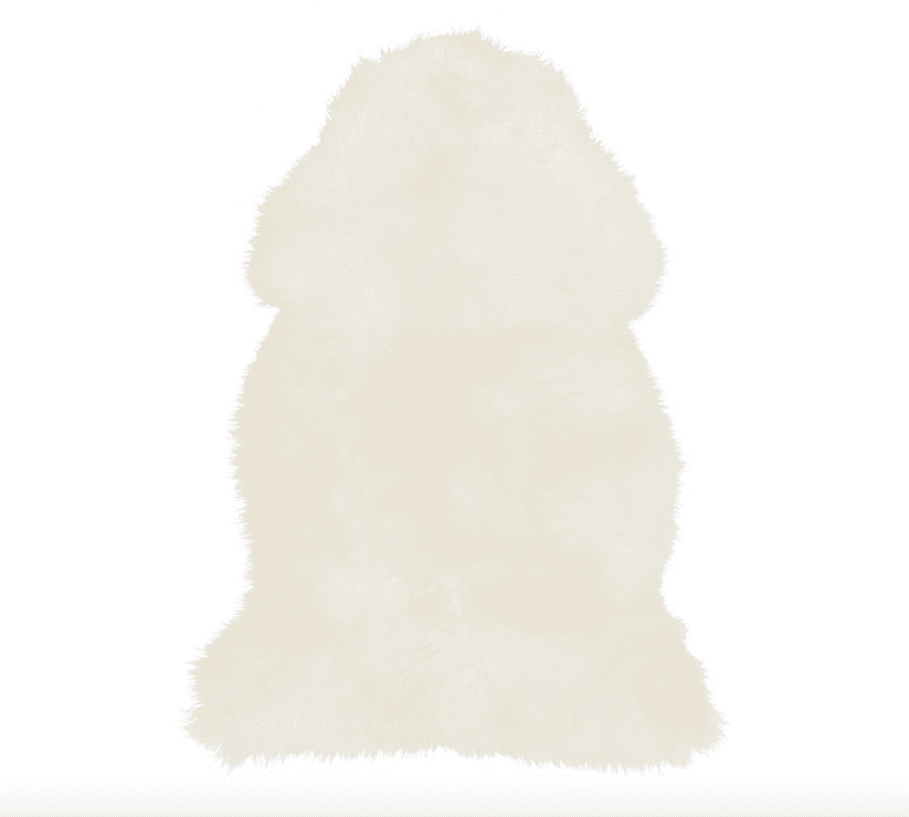 单皮塞羊皮地毯，2x3'，象牙
