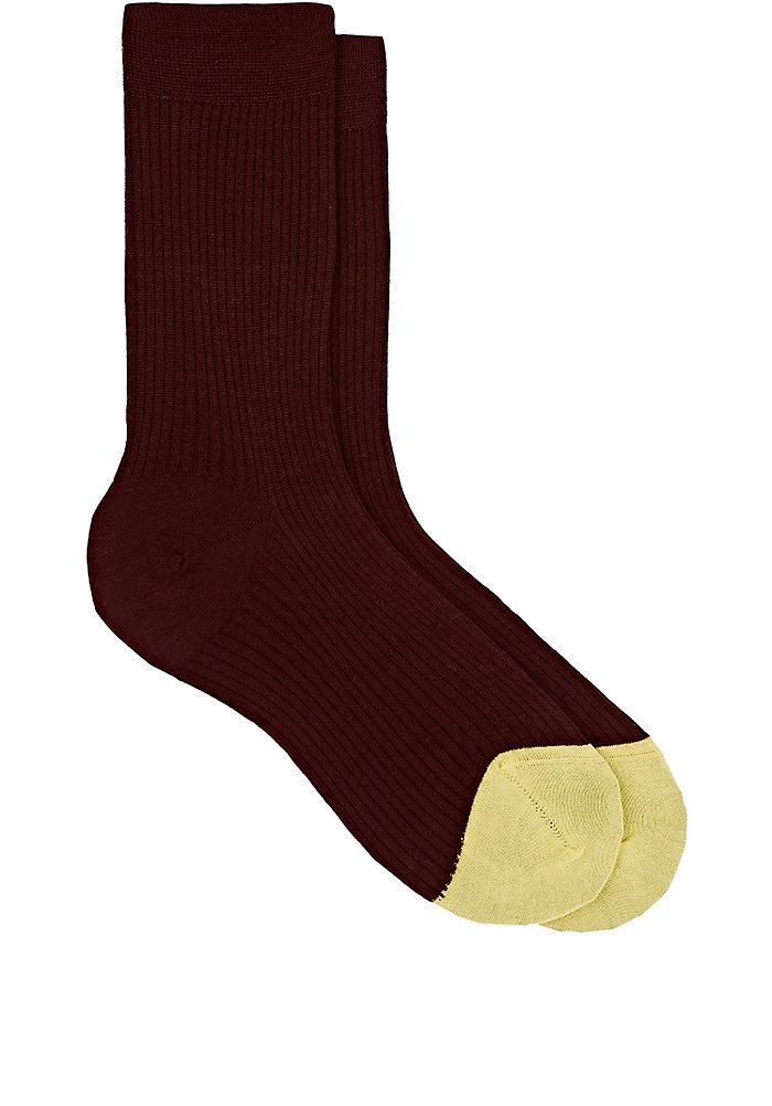 女子Colorblocked羊绒，真丝中小腿袜最好的旅游用品长途飞行