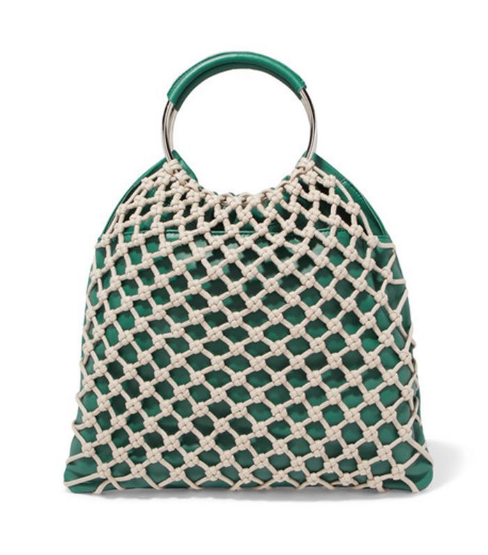 Hereu Xarxa花边和皮革手提包