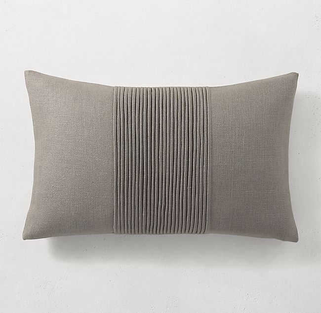 亚麻垂直褶枕头套BY凯利·霍彭 - 腰椎