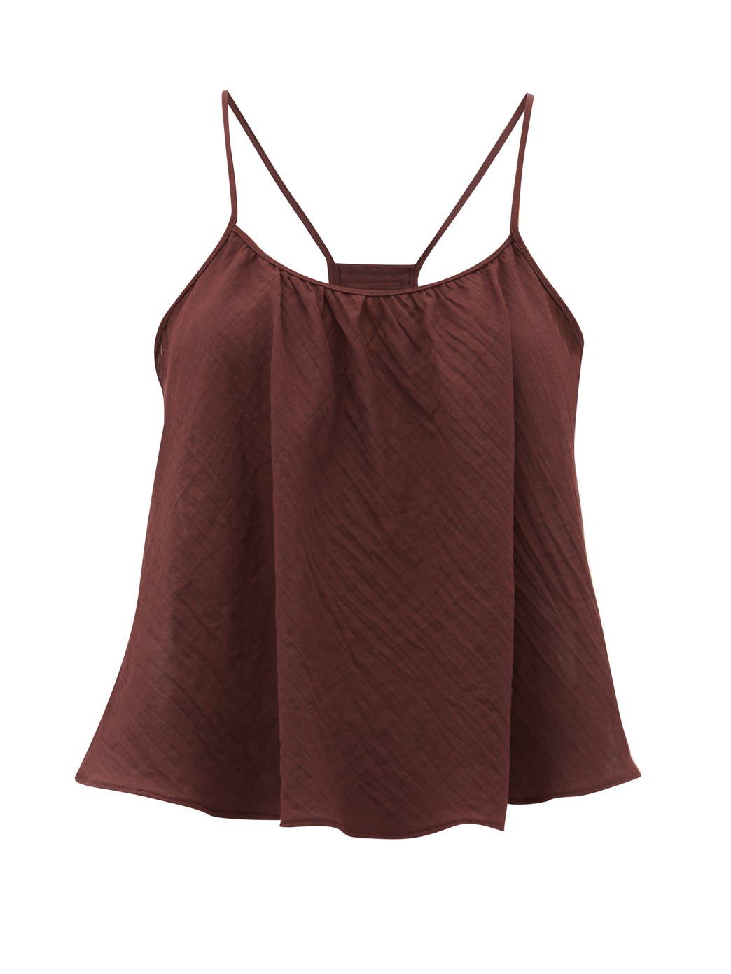 深紫色的圆领棉上衣