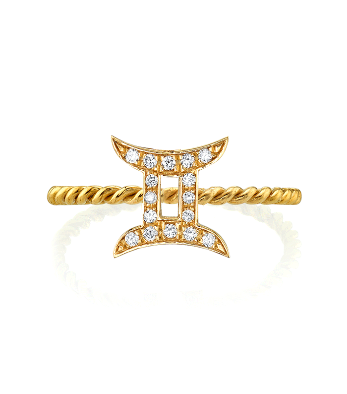 最后一行钻石十二宫戒指——双子座