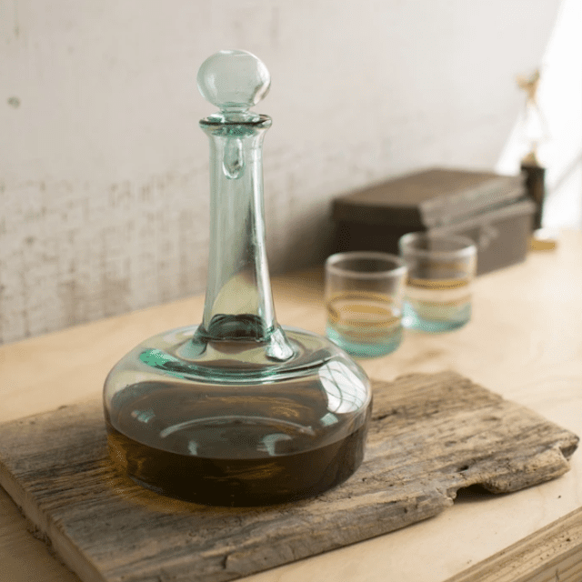 Kalalou Recycled Glass Wine Decanter