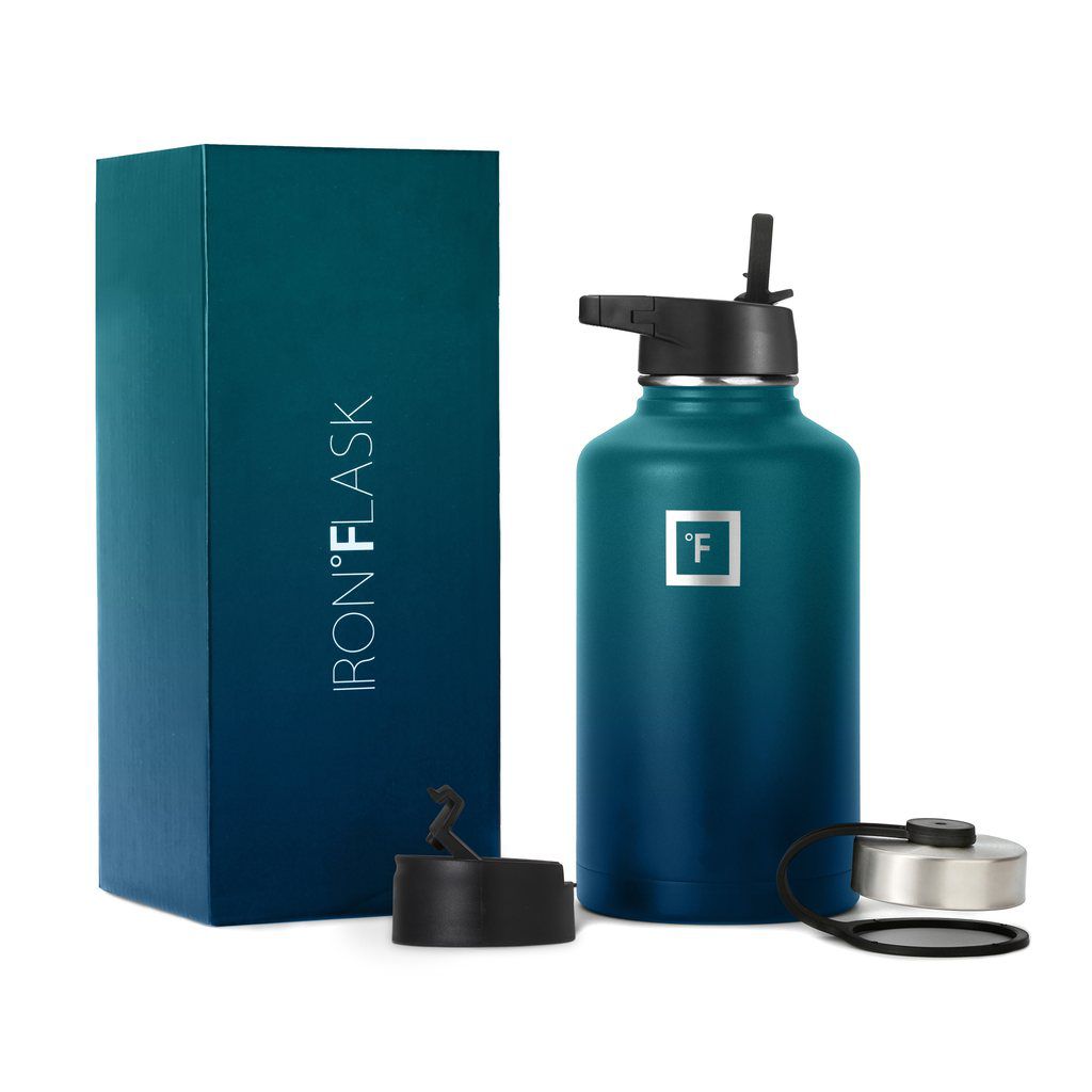 64盎司宽口水瓶与稻草盖