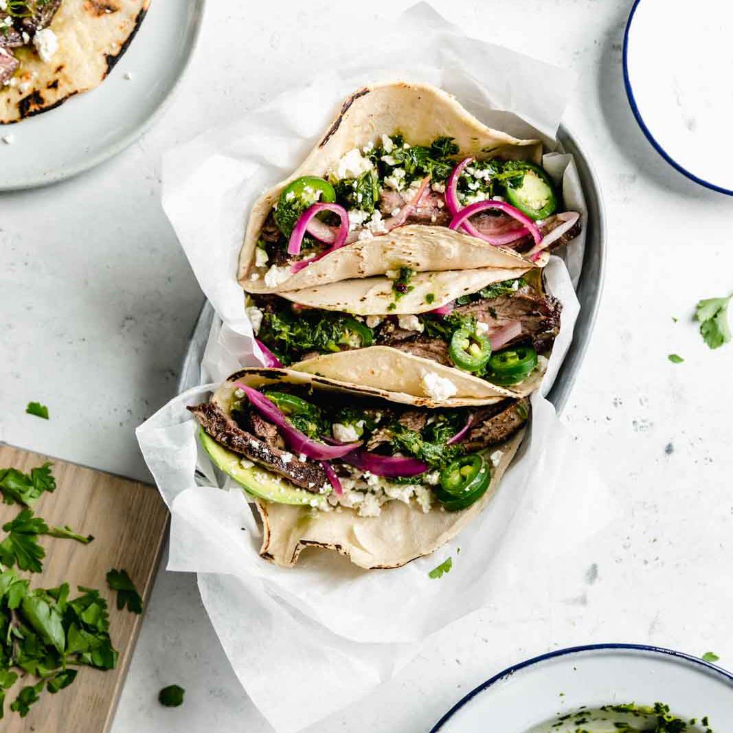 Chimichurri牛排炸玉米饼