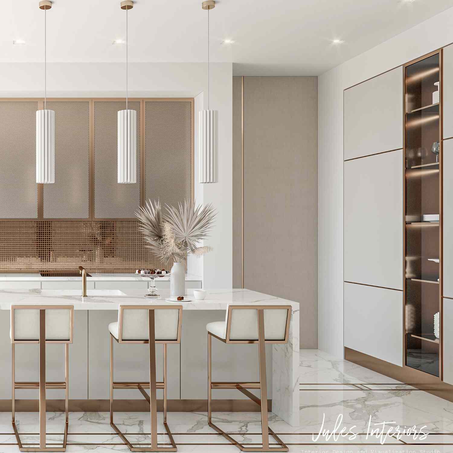 天然石头大理石在厨房里