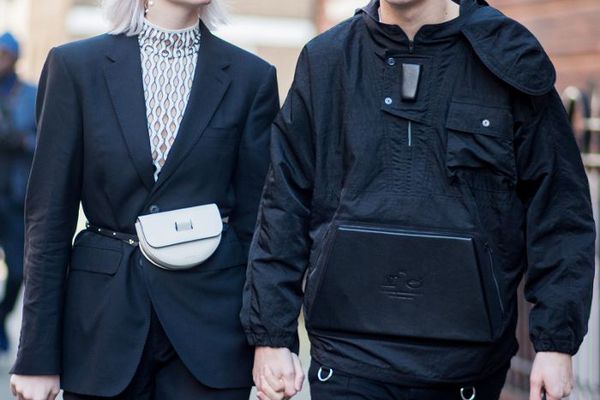 Couple holding hands