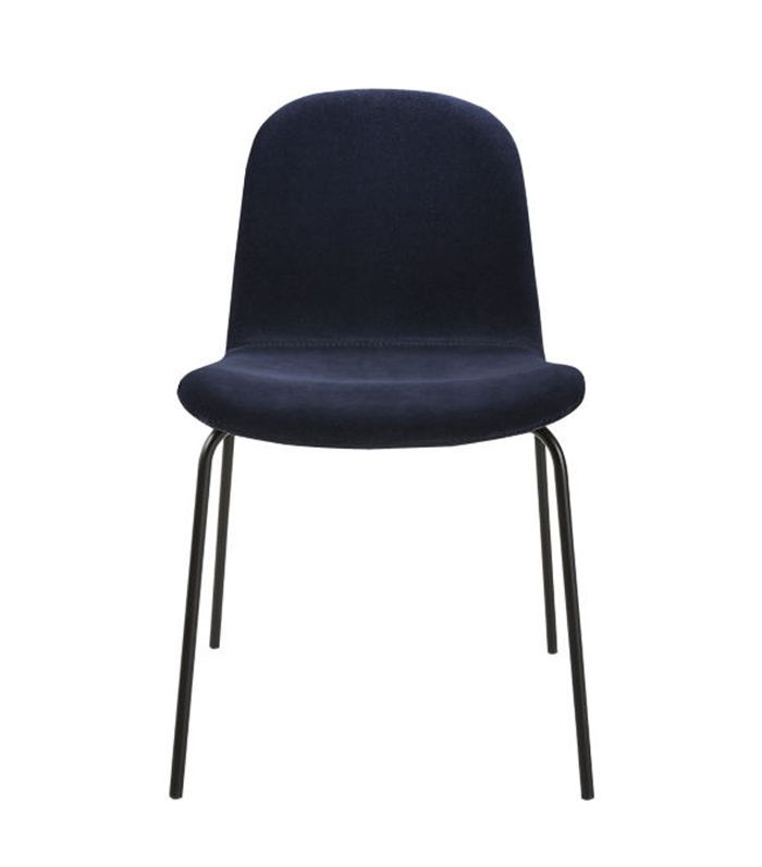 CB2普米提沃藏青色天鹅绒餐椅