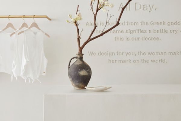 留白，花瓶和树枝。