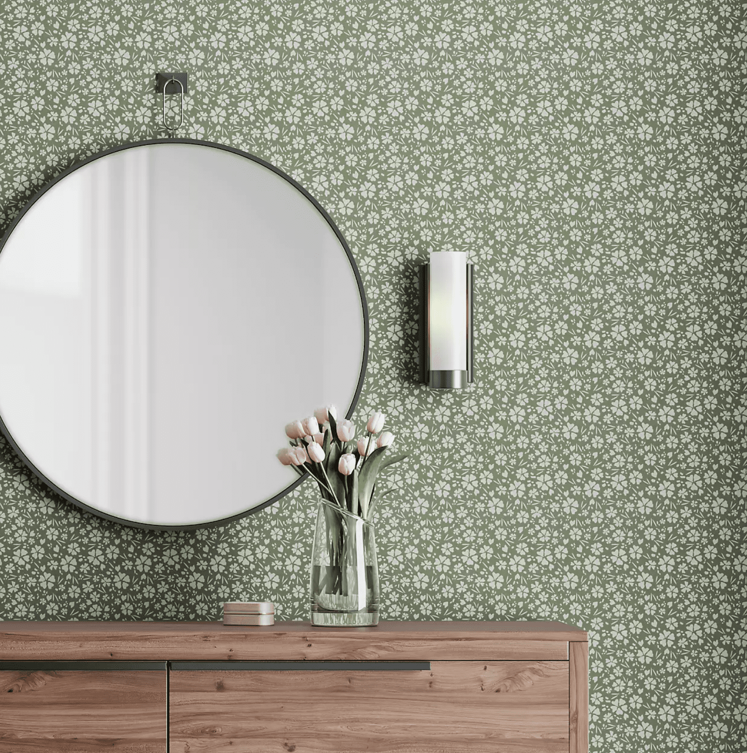 绿色花卉壁纸，目前在CB2出售