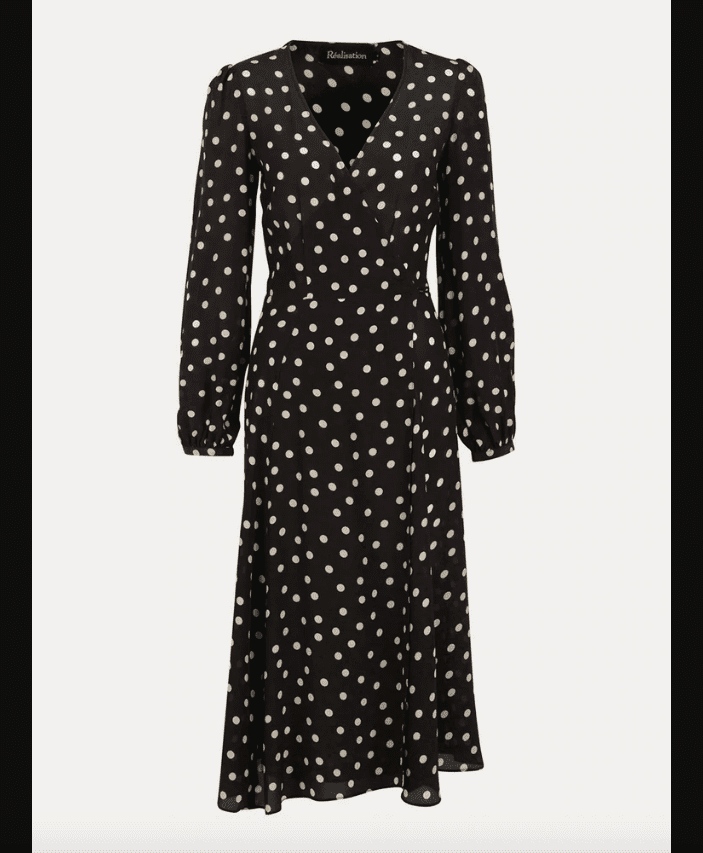 黑白波尔卡点缀礼服