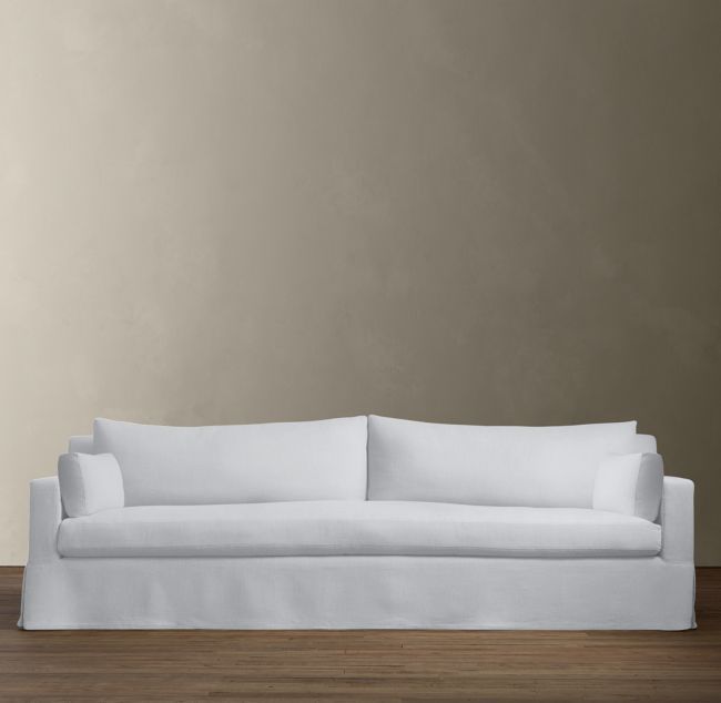 RH现代比利时节臂Slipcovered沙发