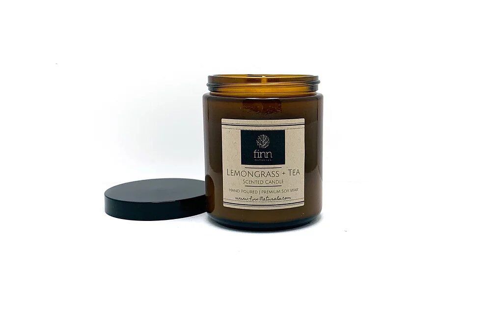 芬恩天然柠檬草+茶大豆香味蜡烛