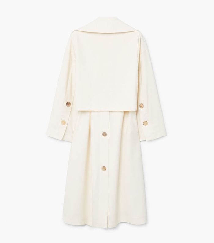 芒果飘逸翻领风衣