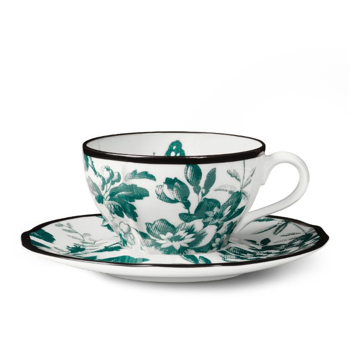 古驰植物标本室咖啡杯和茶碟，双套