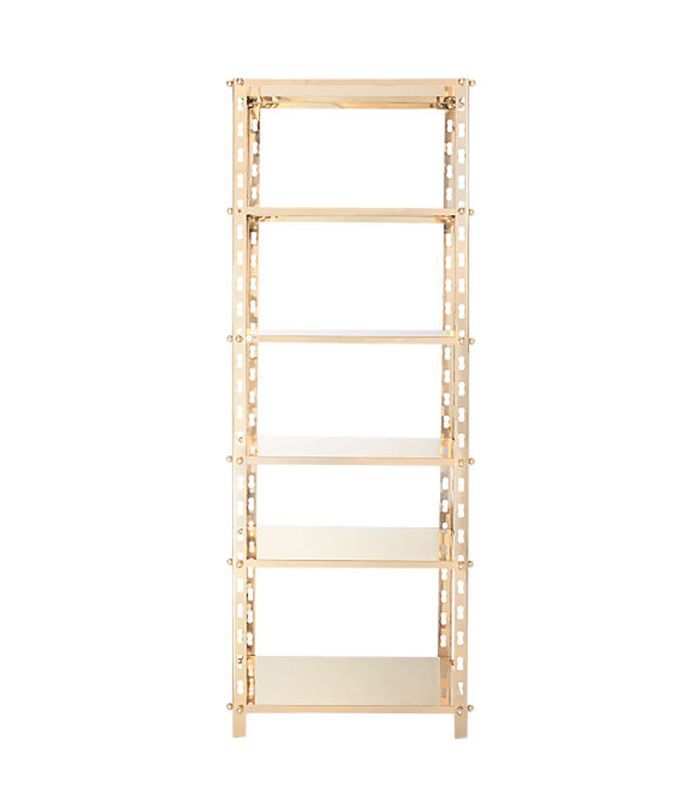 香槟金色的书柜由GOOP的CB2