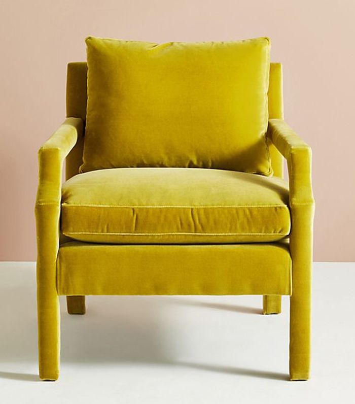 Anthropologie天鹅绒德莱尼椅