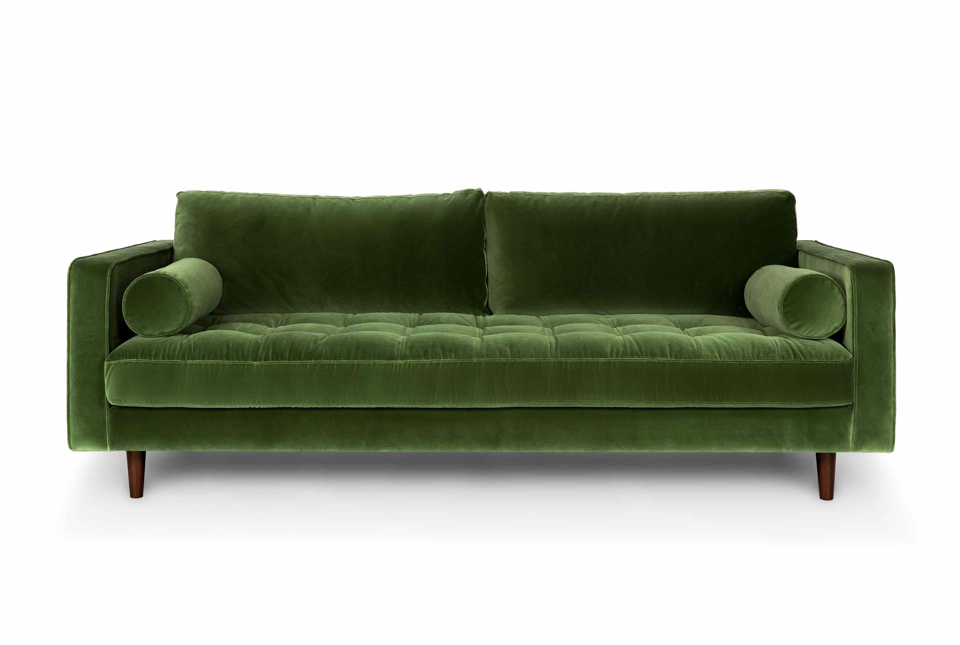 绿色的天鹅绒沙发