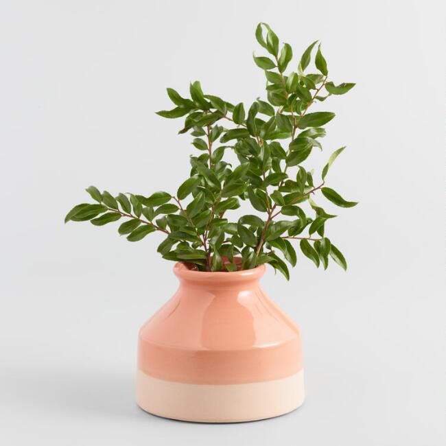 焦珊瑚双色调陶瓷花瓶便宜的房间装饰