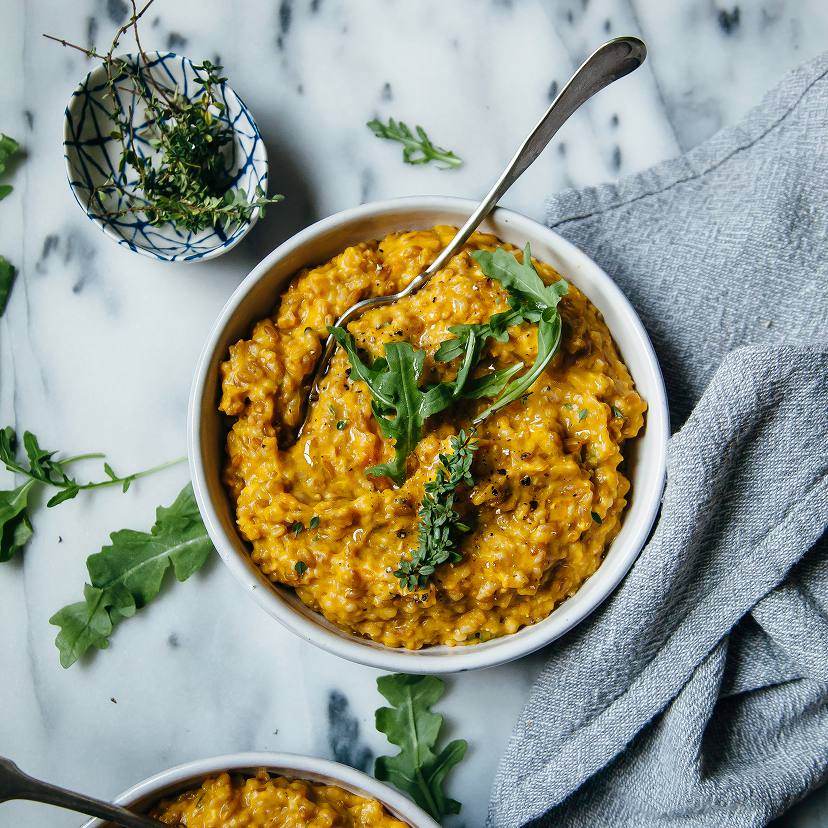 素食Farrotto与南瓜