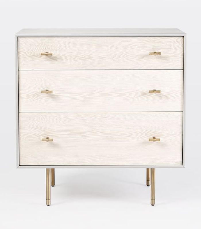 现代主义木材+漆器3抽屉梳妆台-冬季木材