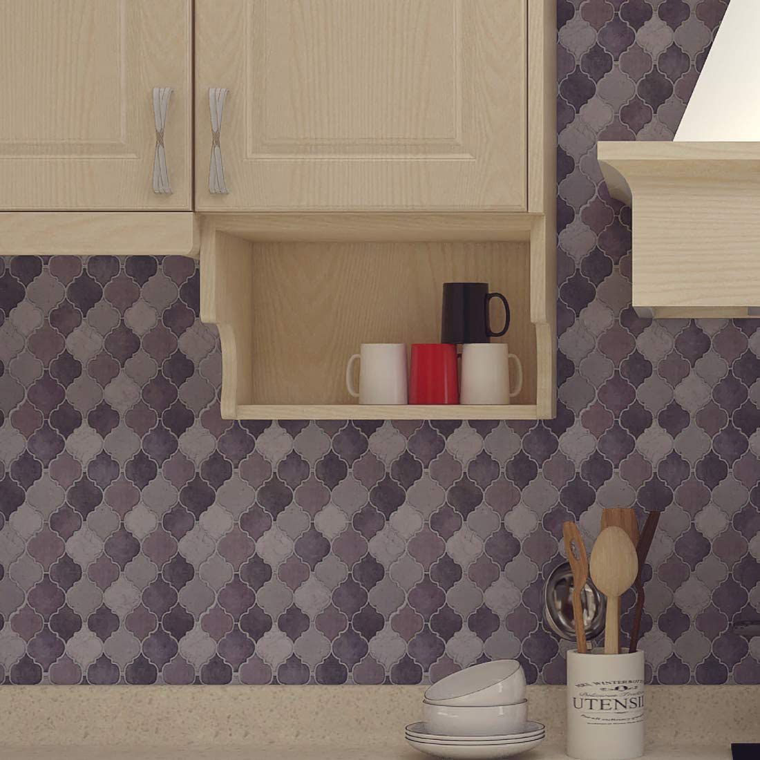 龙king Arabesque瓷砖后挡板-亚马逊