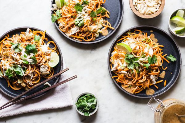 Alternative pasta dishes with a side of cilantro