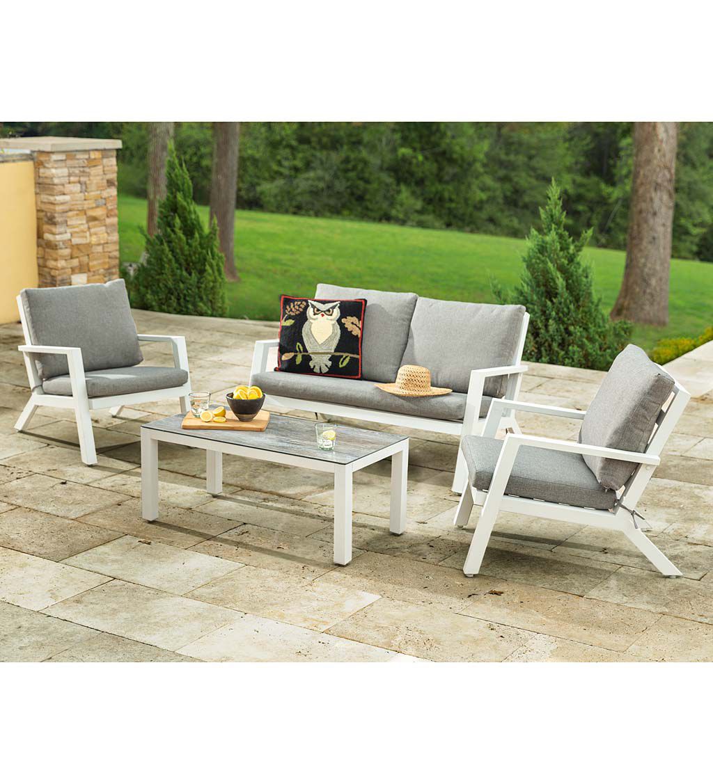 犁,壁炉绿色弹簧铝户外座椅