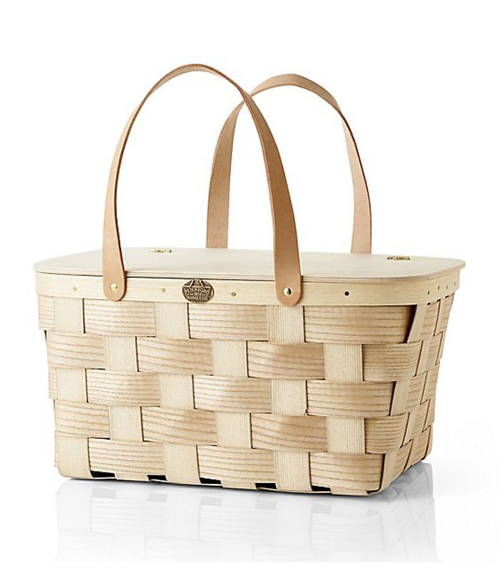 皮革柄野餐篮 - 板条箱和桶