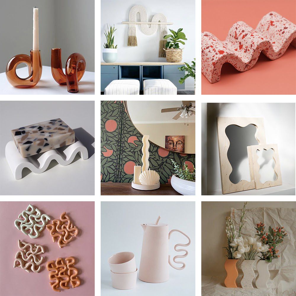 拼贴的波浪装饰趋势。