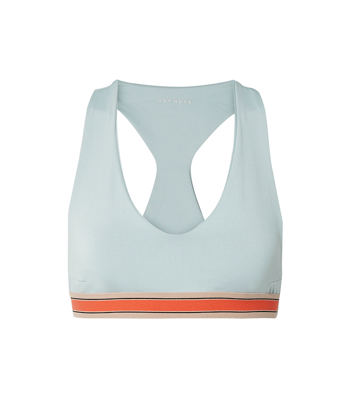 奥林匹亚运动服密涅瓦弹力汗布运动Bra”class=