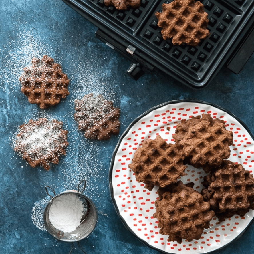 Chocolate mint waffle cookies